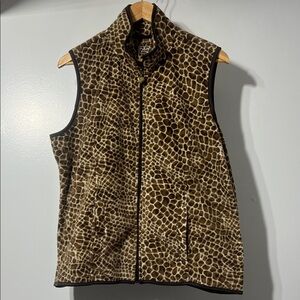 Three Hearts Giraffe Print Fleece Vest